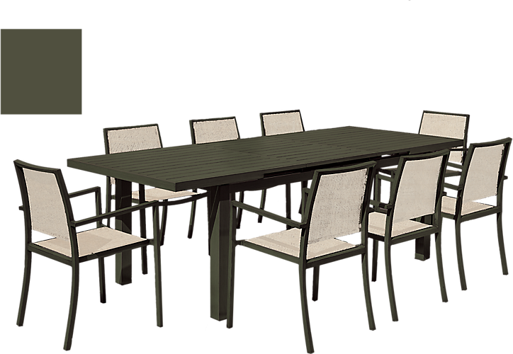 Table de jardin extensible en aluminium Santorin coloris kaki 6/8 personnes