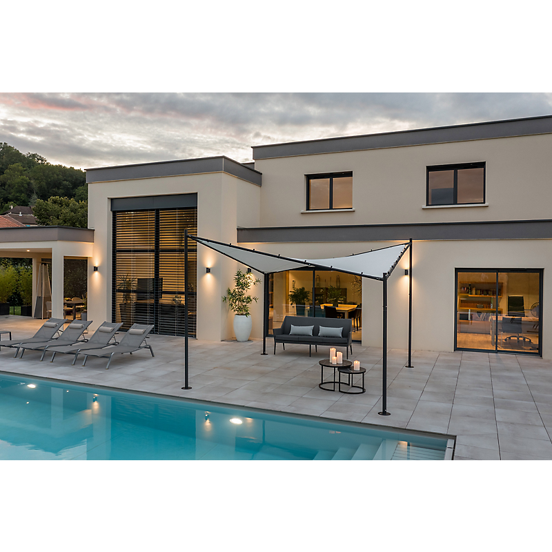 Tonnelle Nassau structure en acier, coloris taupe Maison et Loisirs E.Leclerc