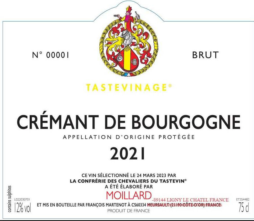 Crémant de Bourgogne Moillard Brut, 2021 75 cl au meilleur