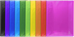 Protège-documents personnalisable 60 pochettes 120 vues pour format A4  21x29,7 cm 5 couleurs assorti