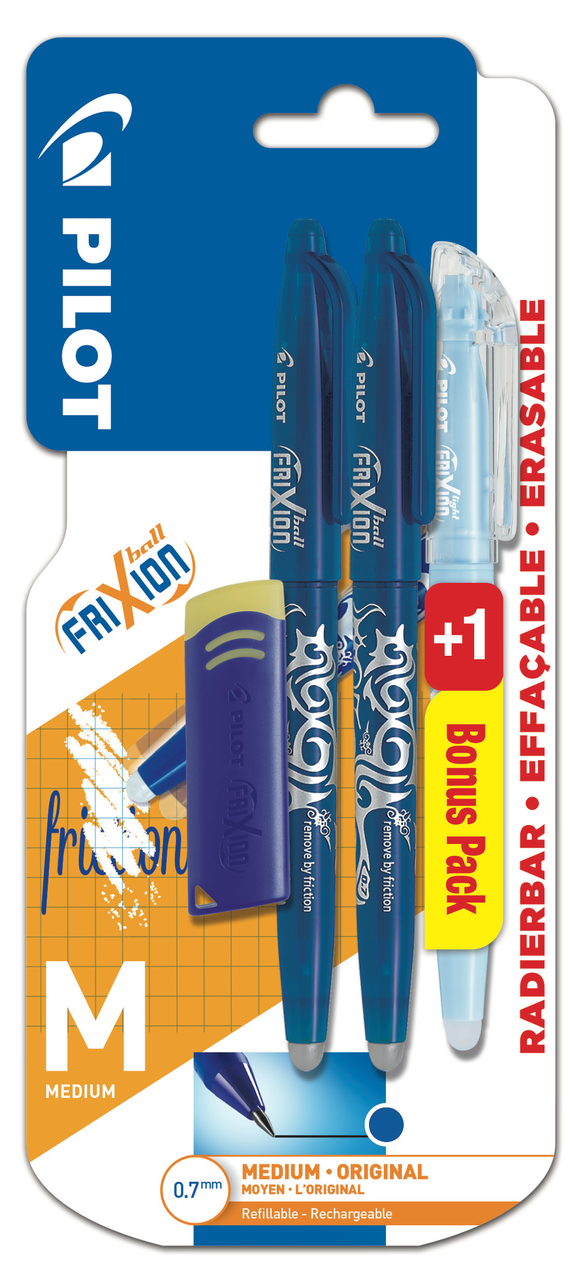 Stylo Frixion Ball Stick bleu x2 PILOT : le lot de 2 stylos à Prix Carrefour