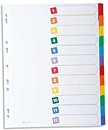 Intercalaire A4 budget carte colorée 12 onglets neutres multicolores - 1  jeu sur
