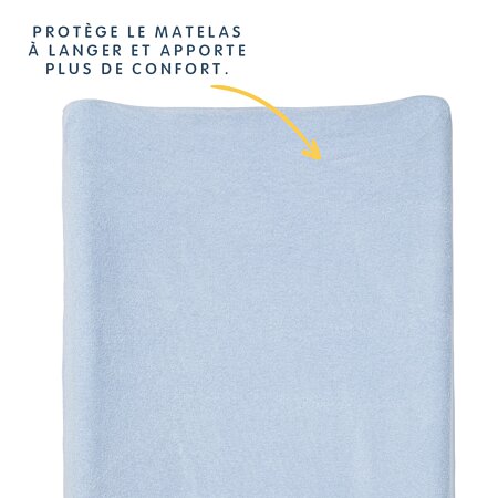Steff - Lapin - Housse de matelas à langer 50x70 cm - Blanc/bleu