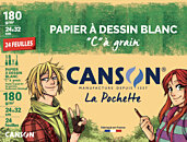 Pochette CANSON Dessin Blanc C à Grain 180G 24x32cm : Chez