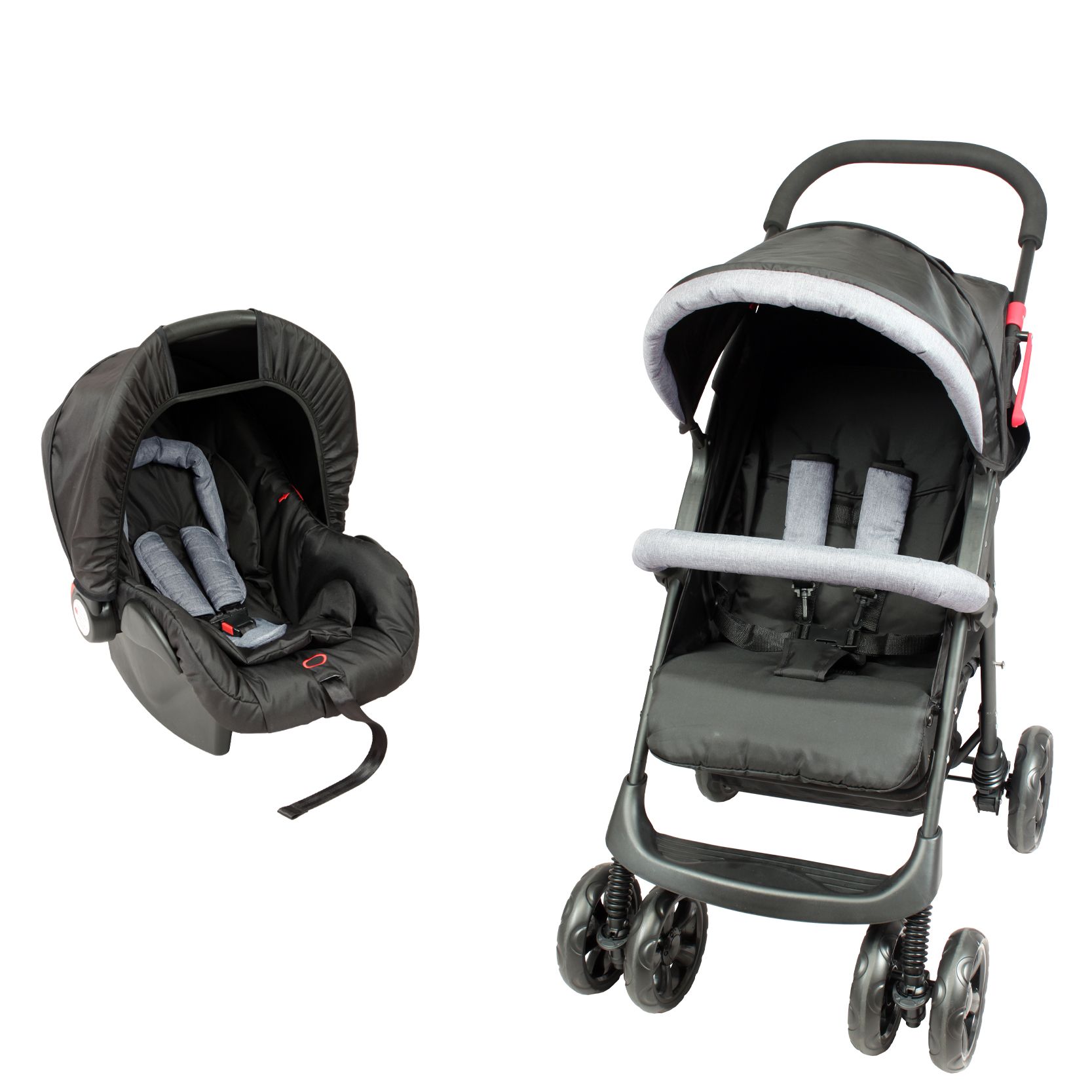 Bambisol Poussette Duo Combin 2 en 1 Si ge Auto Gr0 Noir