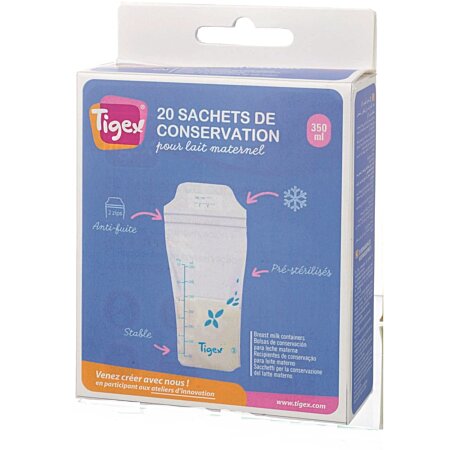 20 sachets de conservation pour lait maternel - Tigex - Lap'tite Grenouille