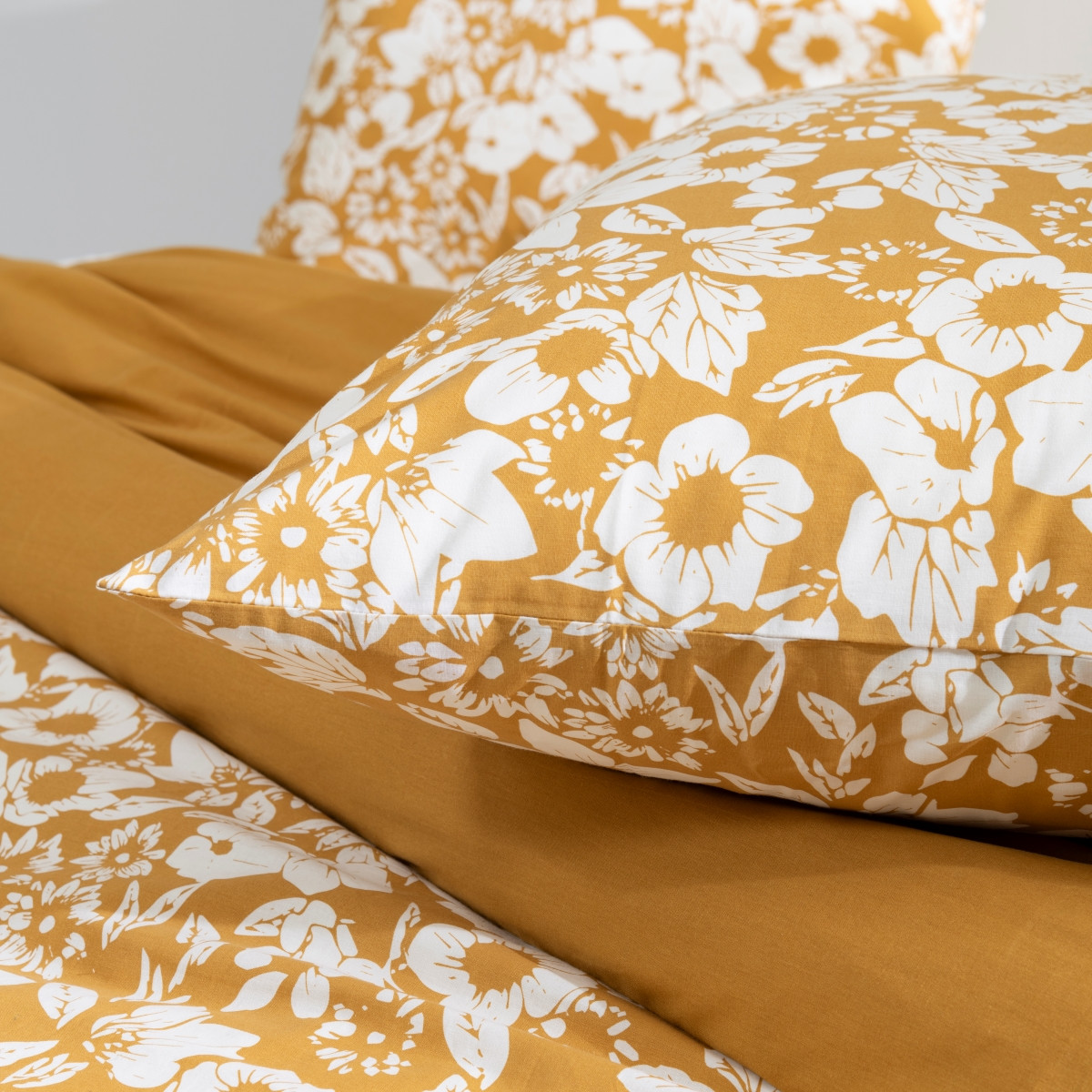 Housse De Couette 3 Pièces 220x240 Cm 100% Coton NAT Miel - Parure Lit 2 Personnes