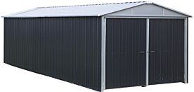 Garage de jardin en métal gris anthracite 20 m² - Trigano 1024A