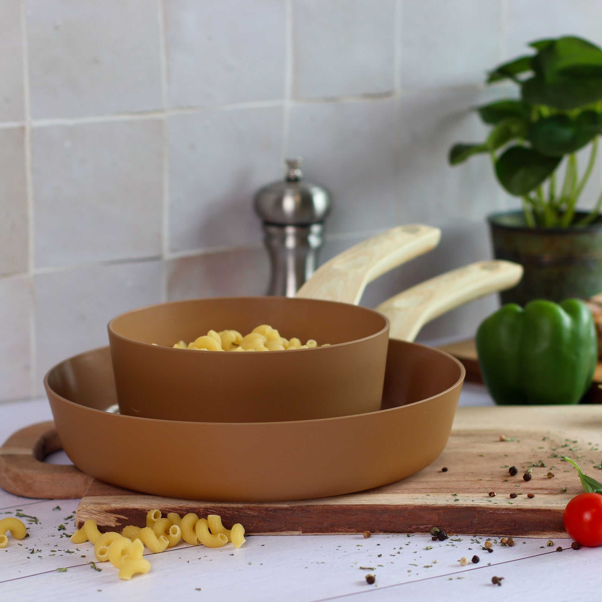 Poêle à Frire Moneta Etnea 24cm - Revêtement Pierre Anti-Adhésif - Sans PFOA - Fabriqué En Italie