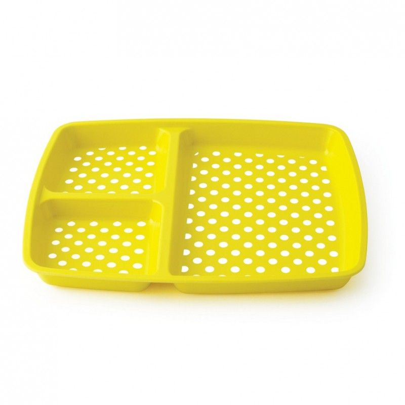 Plat De Service Tupperware Jaune - Plateau à Compartiments Vintage
