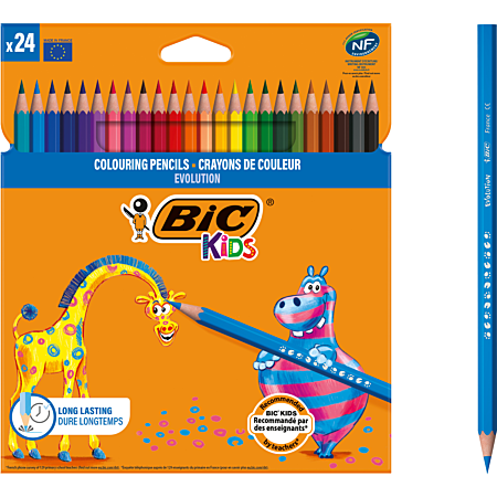 BIC Kids Evolution ECOlutions Lápices para Colorear - colores Surtidos, Blíster de 24 unidades BIC Kids Evolution ECOlutions Lápices para Colorear - colores Surtidos, Blíster de 24 unidades