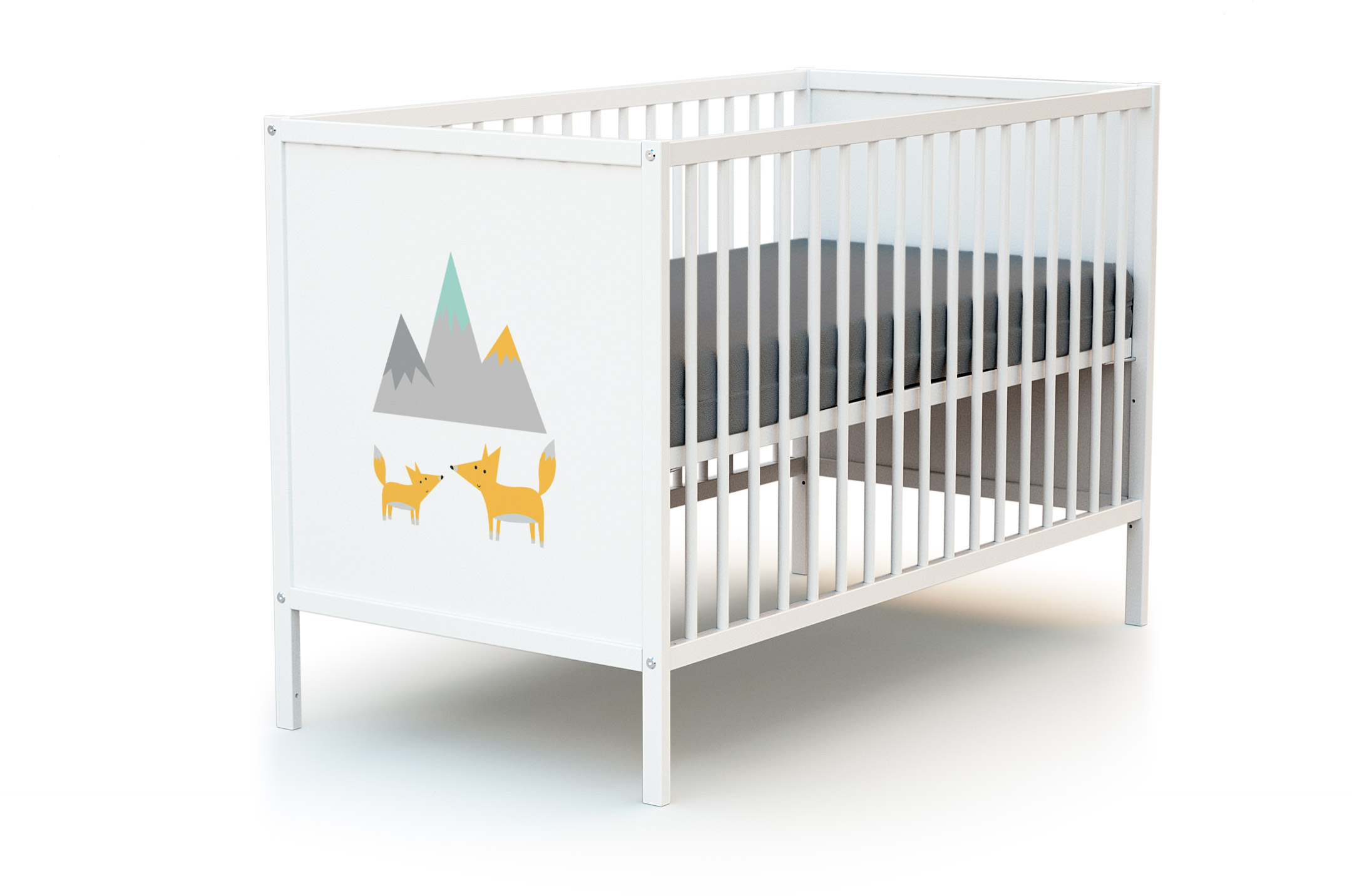 Duo Lit Bébé et Commode Renard Blanc WEBABY