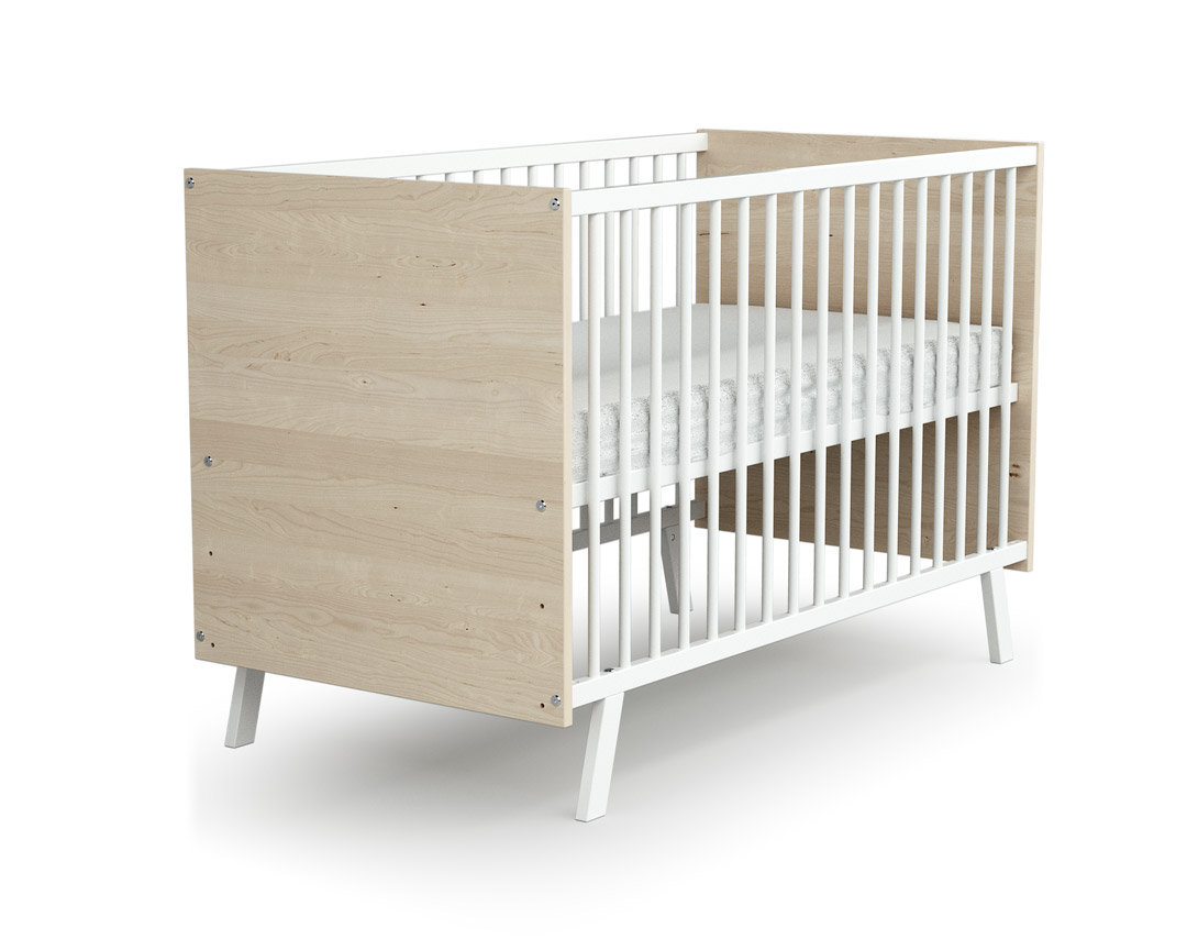 Lit Bébé 60x120 CARNAVAL Blanc Et Bouleau | Maison Et Loisirs E.Leclerc