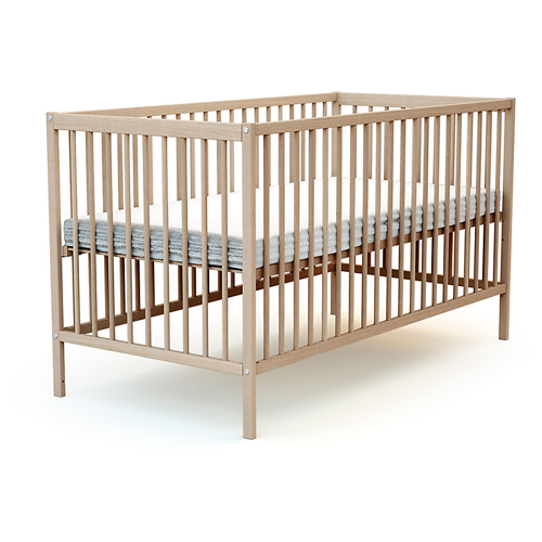 Lit bébé Essentiel à barreaux bois hêtre 70 x 140 cm