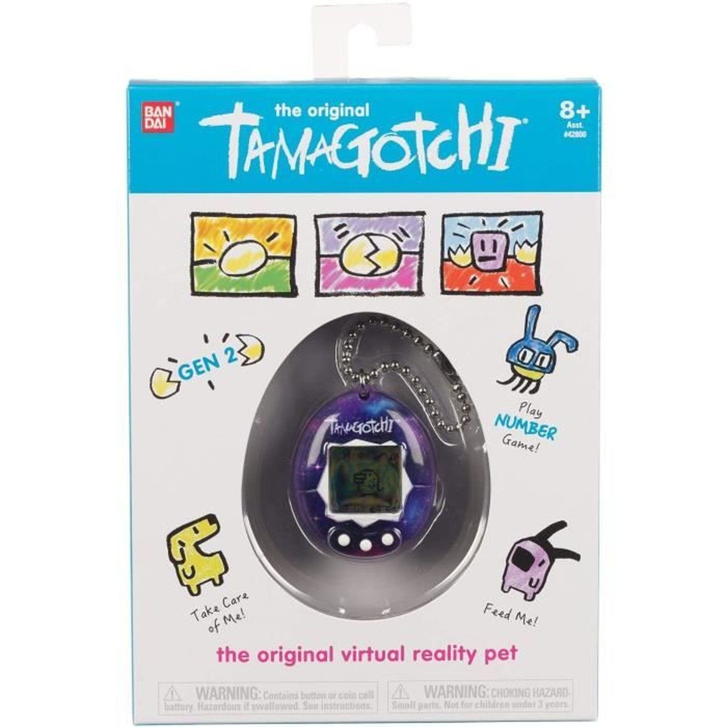 Bandai - Tamagotchi - Tamagotchi Original - Art Style - Animal électronique virtuel avec écran Couleur, 3 Boutons et Jeux - Jouet Animal interactif en Français - Jouet Enfant 8 Ans et - 42883