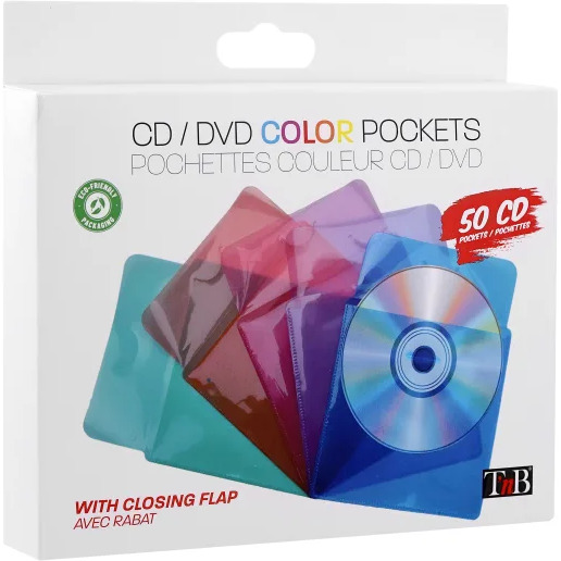 TNB CDS01 - POCKET CD - 50 pochettes PP colorées au meilleur prix | E ...