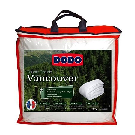 Dodo - couette 200x200 enveloppe coton bio - bien-être extra