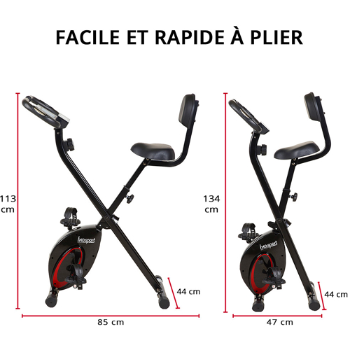 Velo d appartement pliant avec dossier IXO 5515 ml care fitness Maison et Loisirs E.Leclerc