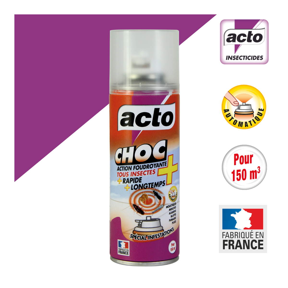 Insecticide Choc TONER 1L - Anti Cafards, Punaises, Fourmis, Moustiques - Usage Maison Et Pro