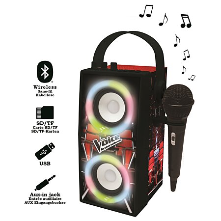 Enceinte Tendance Karaoké Bluetooth® Portable Avec Micro Et Effets Lumineux  The Voice - Jeux d'imitation BUT