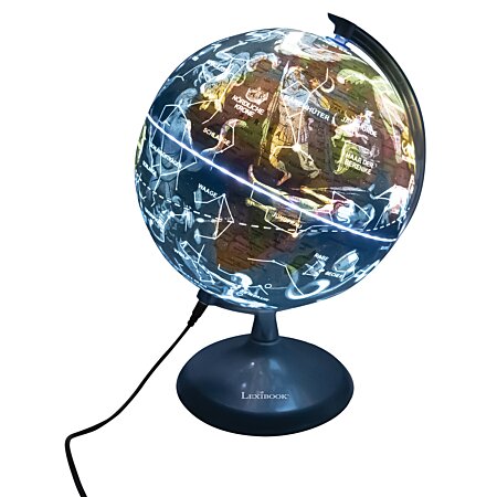 EXERZ 20cm Globe Lumineux - Globe Terrestre en Bois - Carte Politique en  Français (Jour) - Etoiles et Constellations (Nuit) - Lampe LED en  destockage et reconditionné chez DealBurn