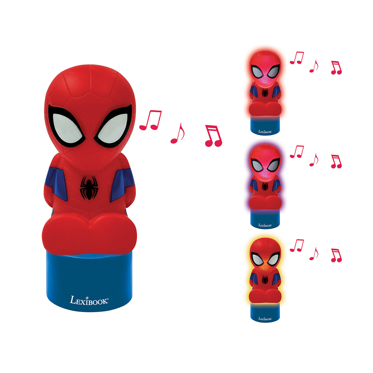Réveil avec veilleuse en 3d design spiderman rouge Lexibook