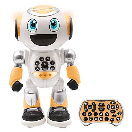 Powerman® Robot Programmable avec Quiz, Musique, Jeux, lancer de disque,  histoires et télécommande (Français) au meilleur prix