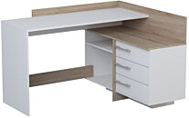 Finebuy table de bureau petit 110x76x60 cm bois massif et métal bureau  informatique, table pour ordinateur simple avec rangement