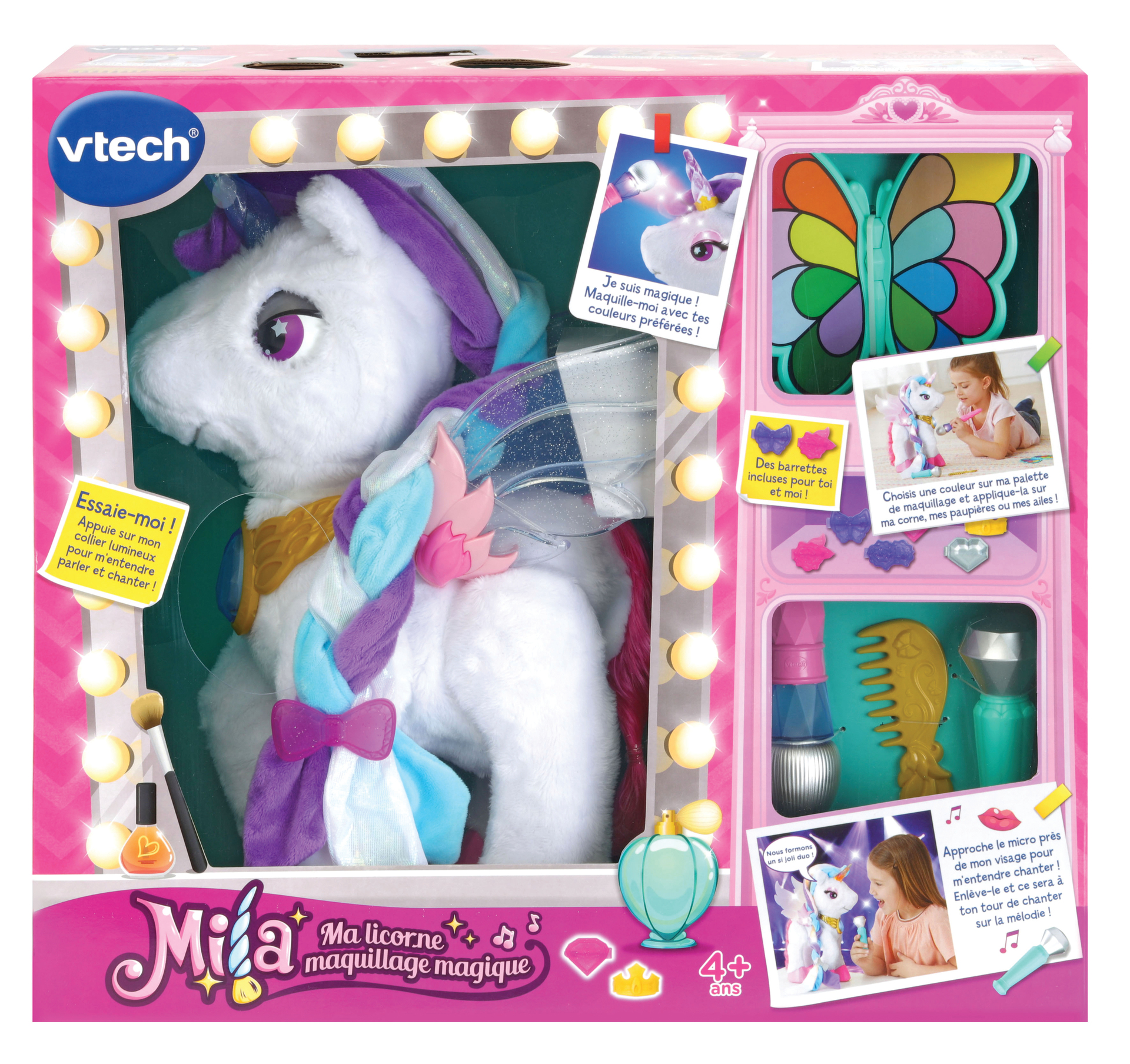 VTech - Styla, Ma Licorne Maquillage Magique, Peluche Licorne Interactive –  Dés 4 Ans - Version FR