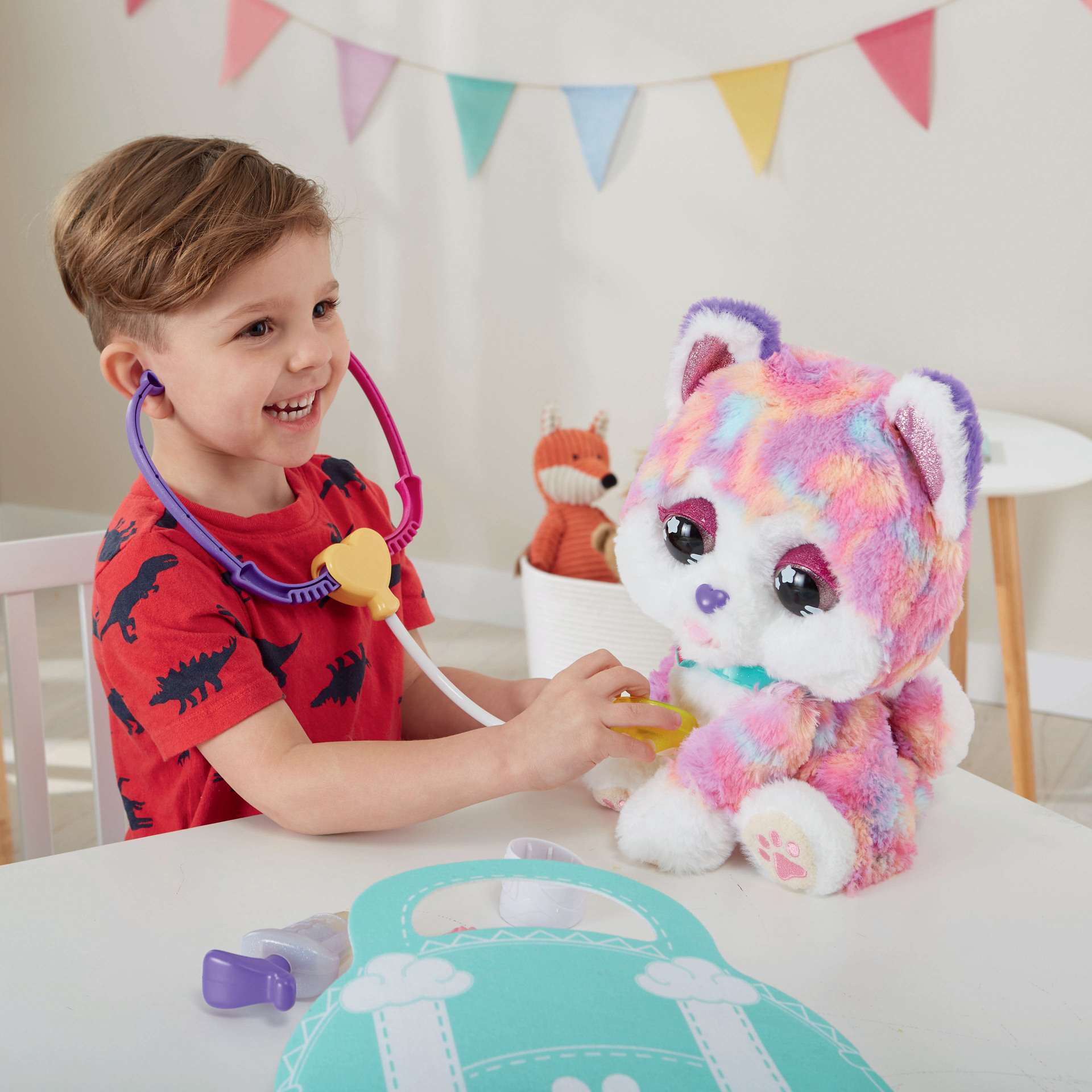 Stéthoscope Parlant Accessoires Soins VTech Rainbow Mon Chiot Bobo - Peluche Interactive à Soigner Pour Enfants 3-8 Ans