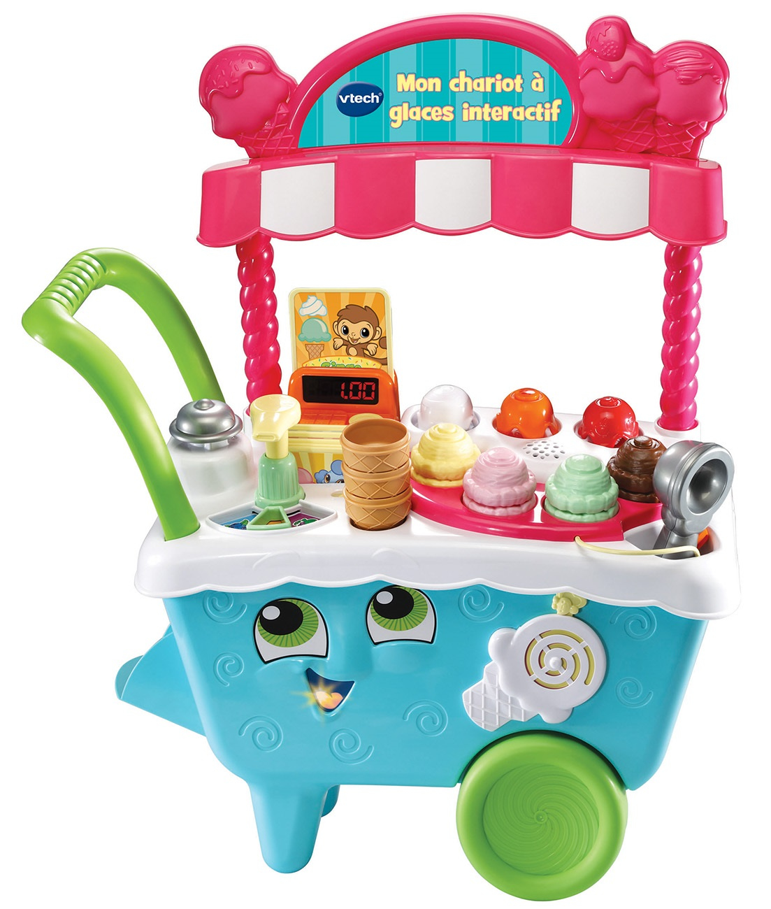 Camion De Glaces Jouet 1/36 - Modèle Moulé Pression, Lumière Et Son - Rose, Cadeau Enfant