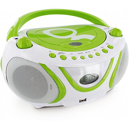 Lecteur CD MP3 enfant avec port USB - blanc et vert au meilleur prix