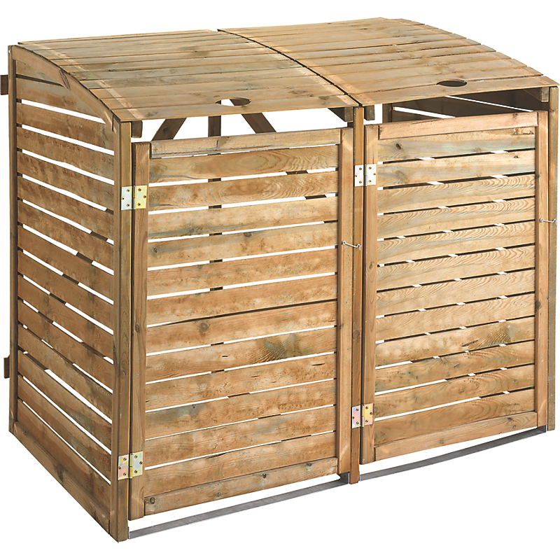 Poubelle à Tiroir Double Avec Fond En Bois 35 Qt, Gris, Pour Cuisine 18"