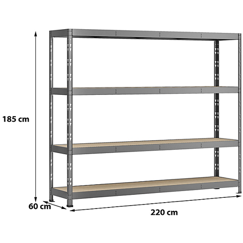 Etagère 4 plateaux 60 x 220 x 185 cm