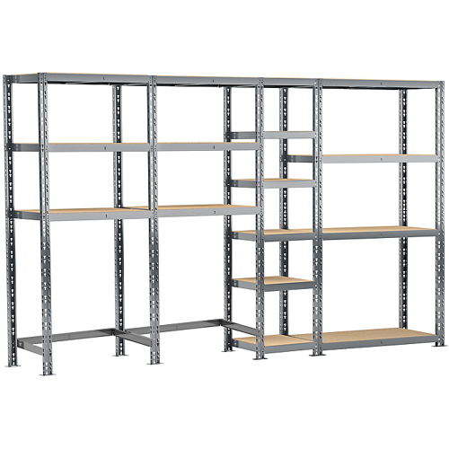 Etagère quadruple 16 plateaux L.290 cm (Kit Start et 2 modules B + 1 module A + 1 module C)