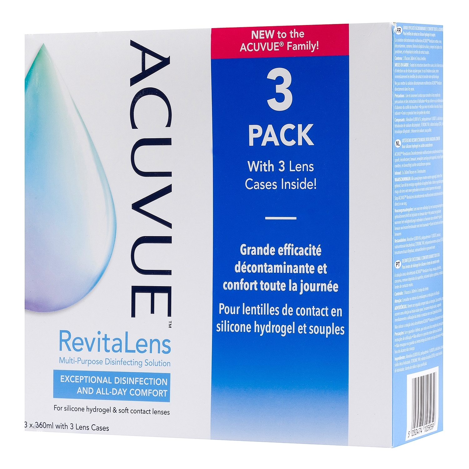 Solution pour lentilles de contact - Multifonctions - avec étui - 360ml -  MARQUE CONSEIL