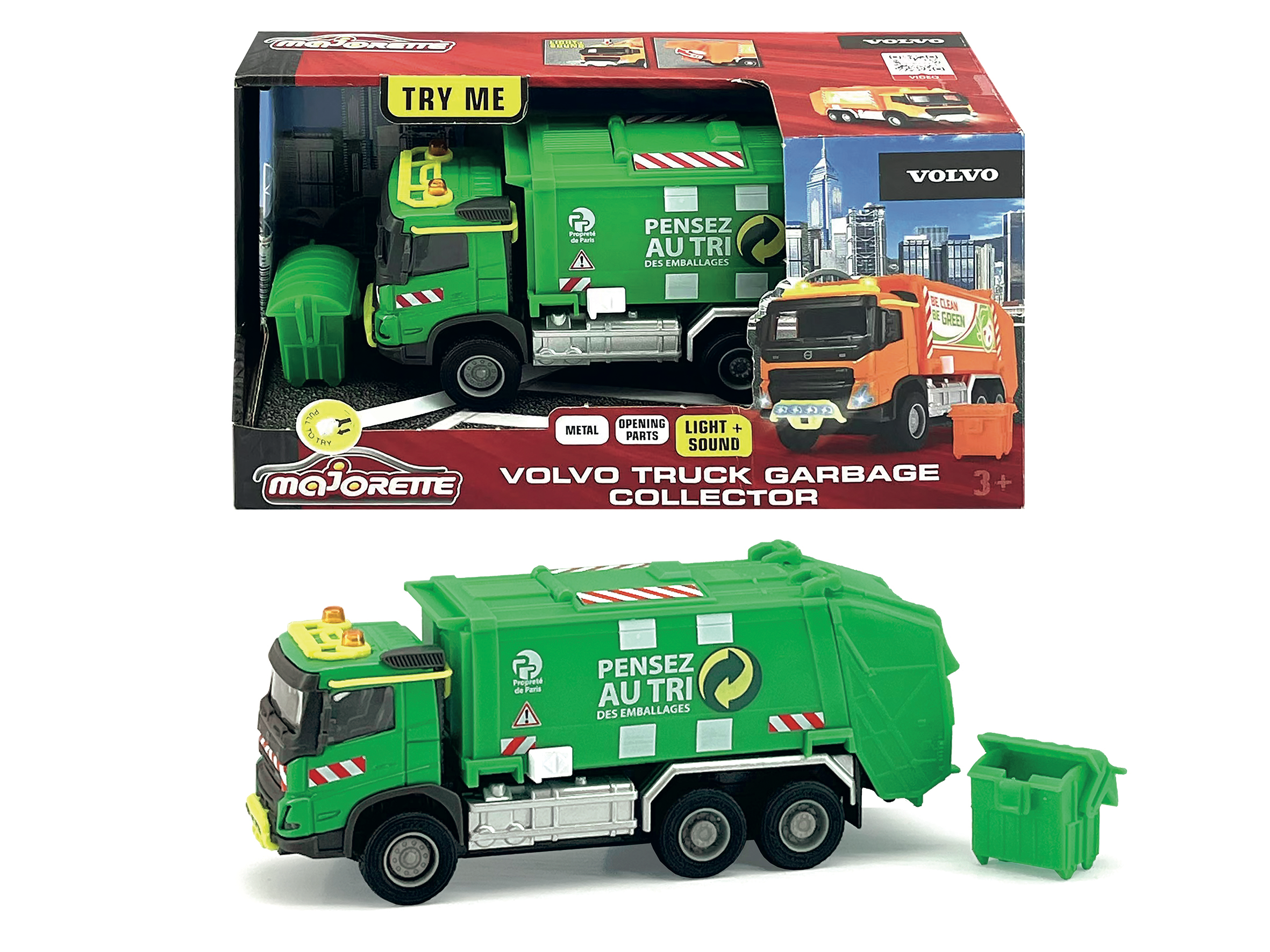 Dickie Toys Machine de travail - Camion poubelle - Lumière/Son