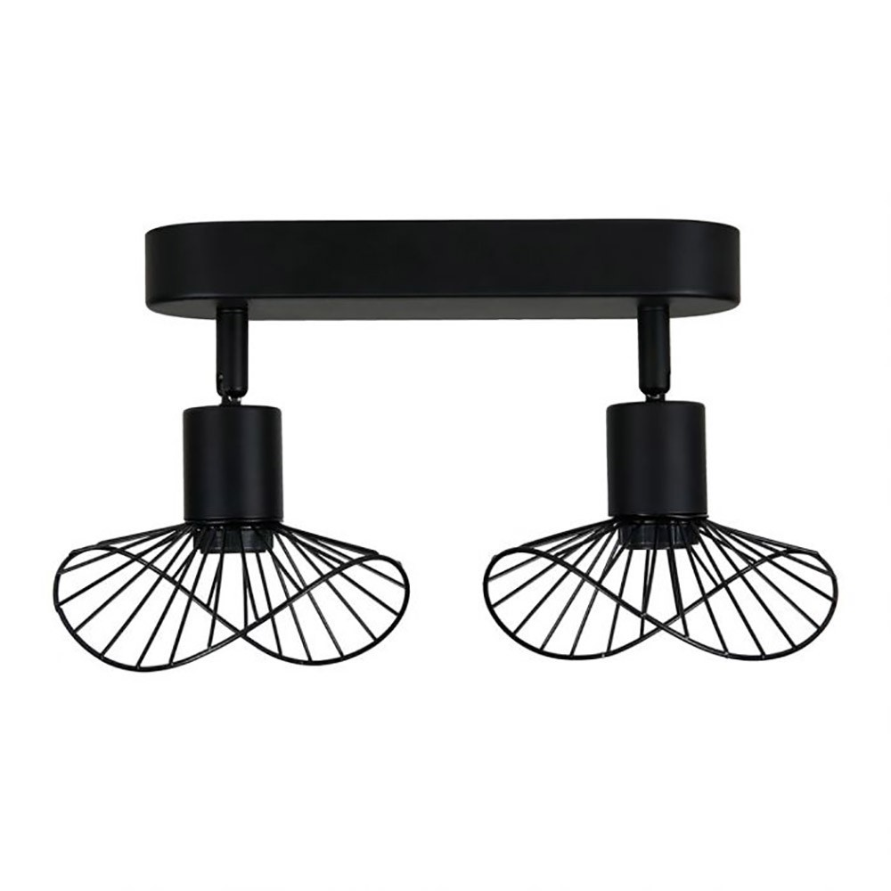Applique Murale Spot Orientable Capeline Noir - Grille Design Moderne, Douille E14