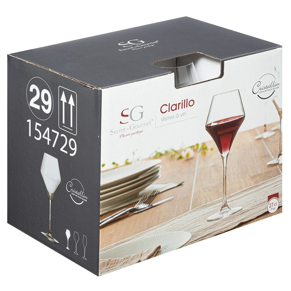 Vivalto Crystal Lot de 6 verres à vin Vert Capacité 275 ml