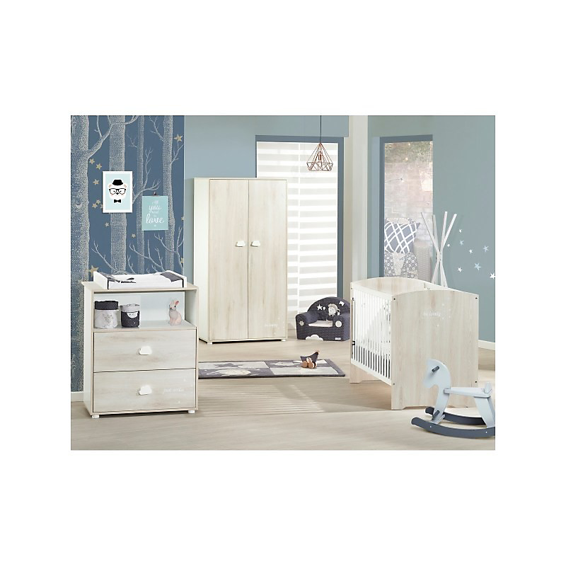 Armoire 2 portes Hêtre Cendré SMILE Maison et Loisirs E.Leclerc