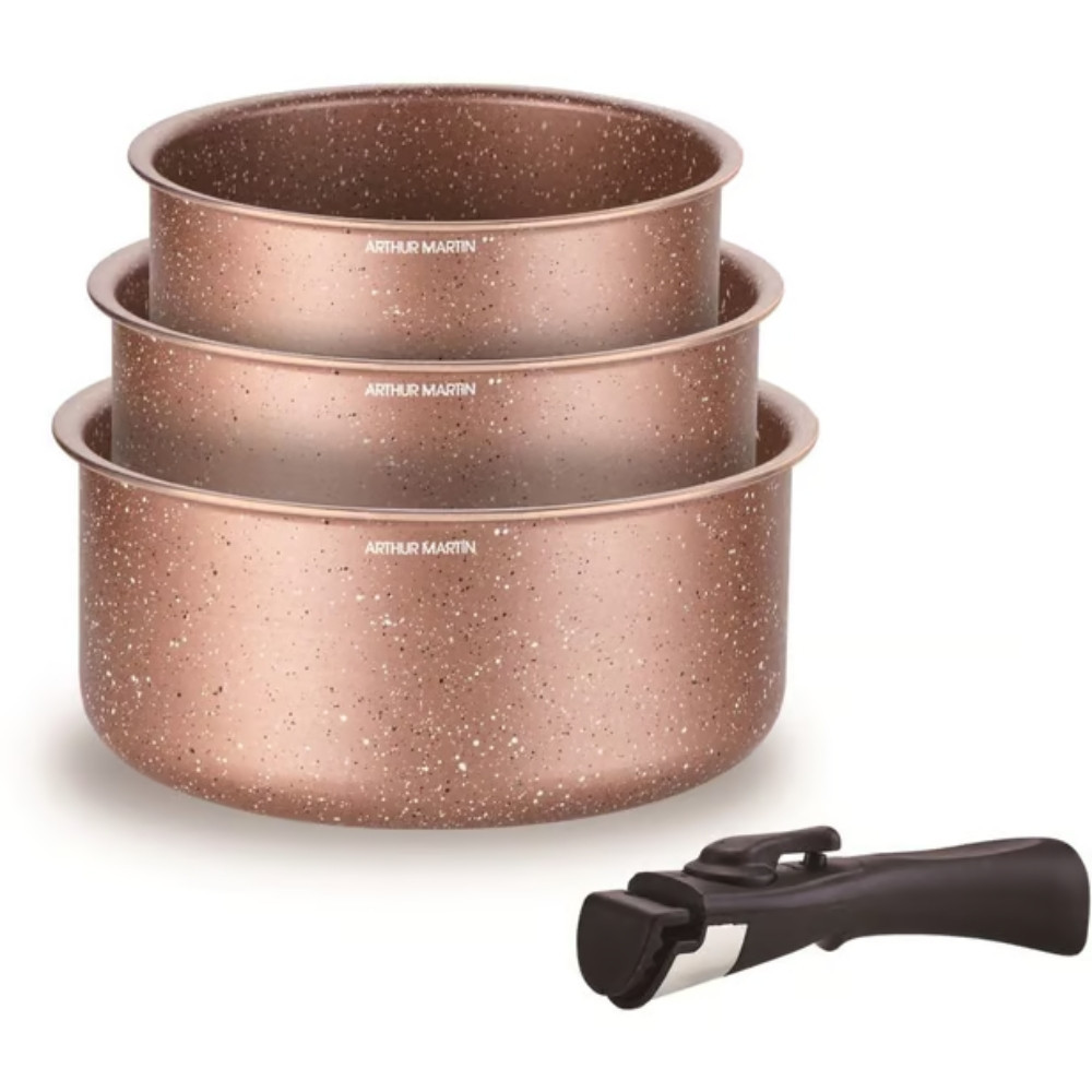Set De Cuisine 16 Pièces Redchef – Poêles Et Casseroles Céramique Antiadhésives, Poignées Amovibles