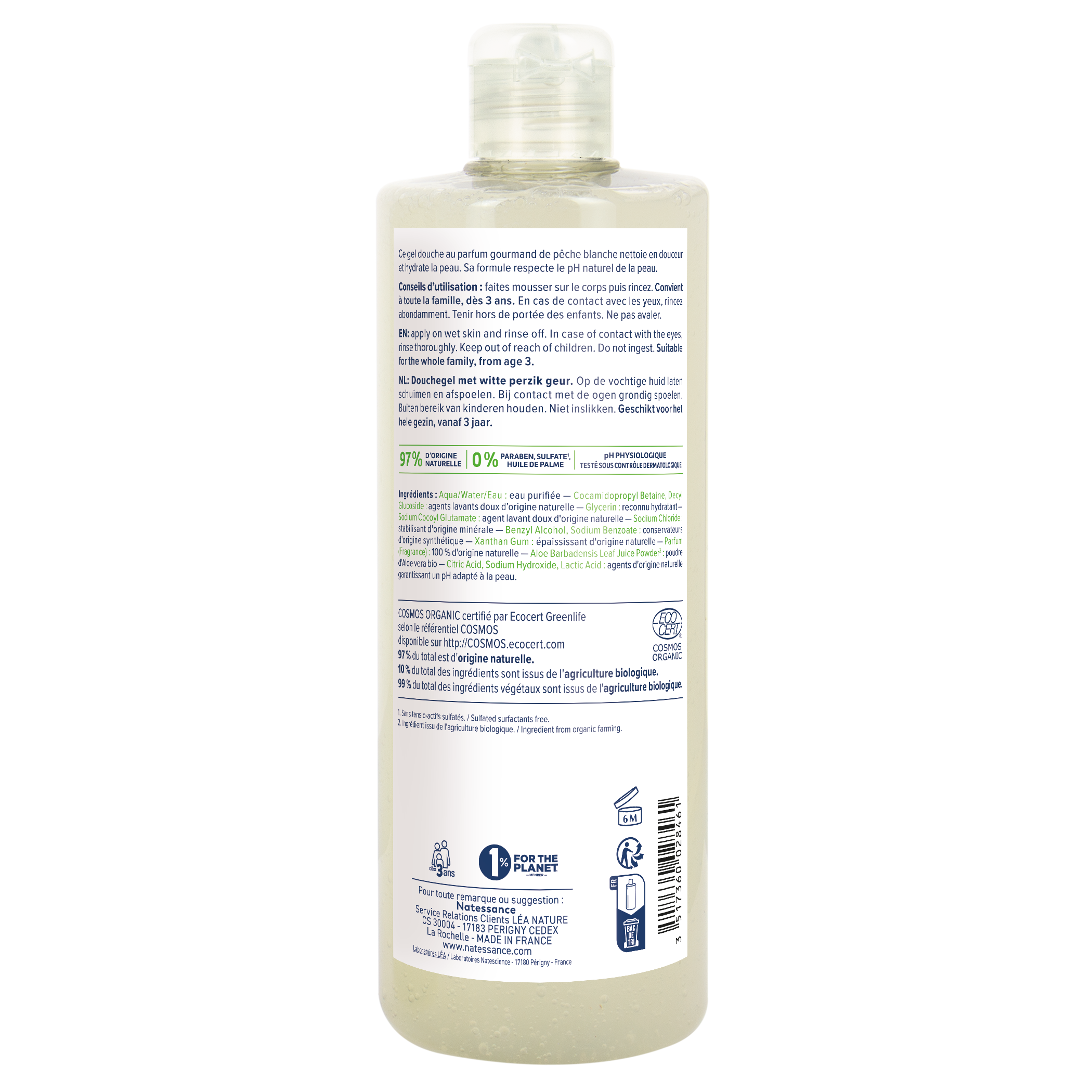 Natessance Bio Gd Access Pêche Blanche 500ml Bio Flacon au meilleur prix