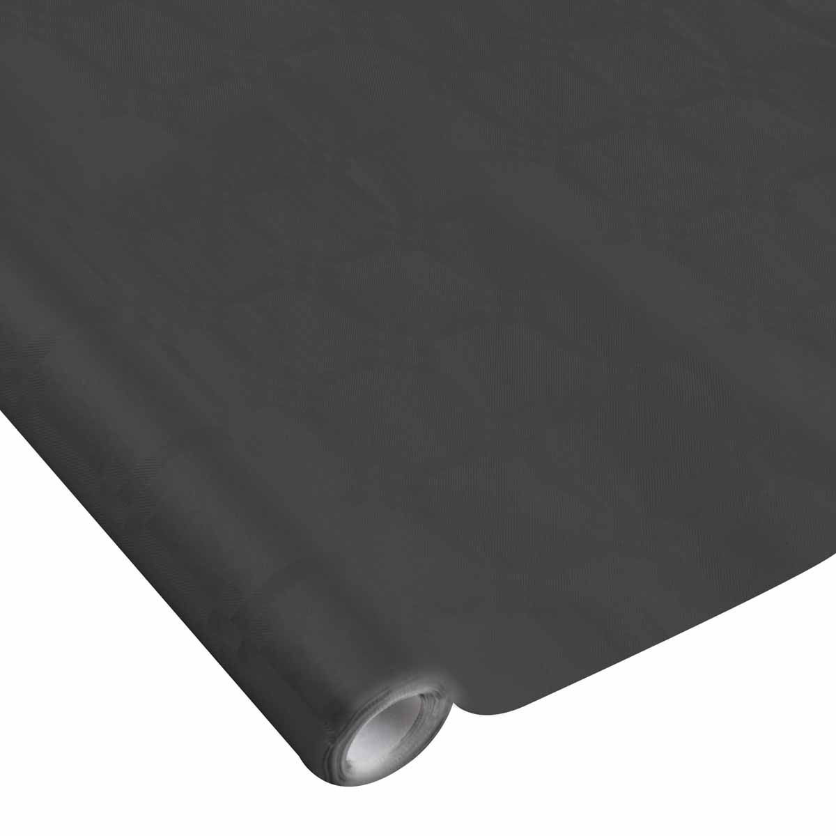 Nappe en papier damassé noir en rouleau 1,18x25m - RETIF
