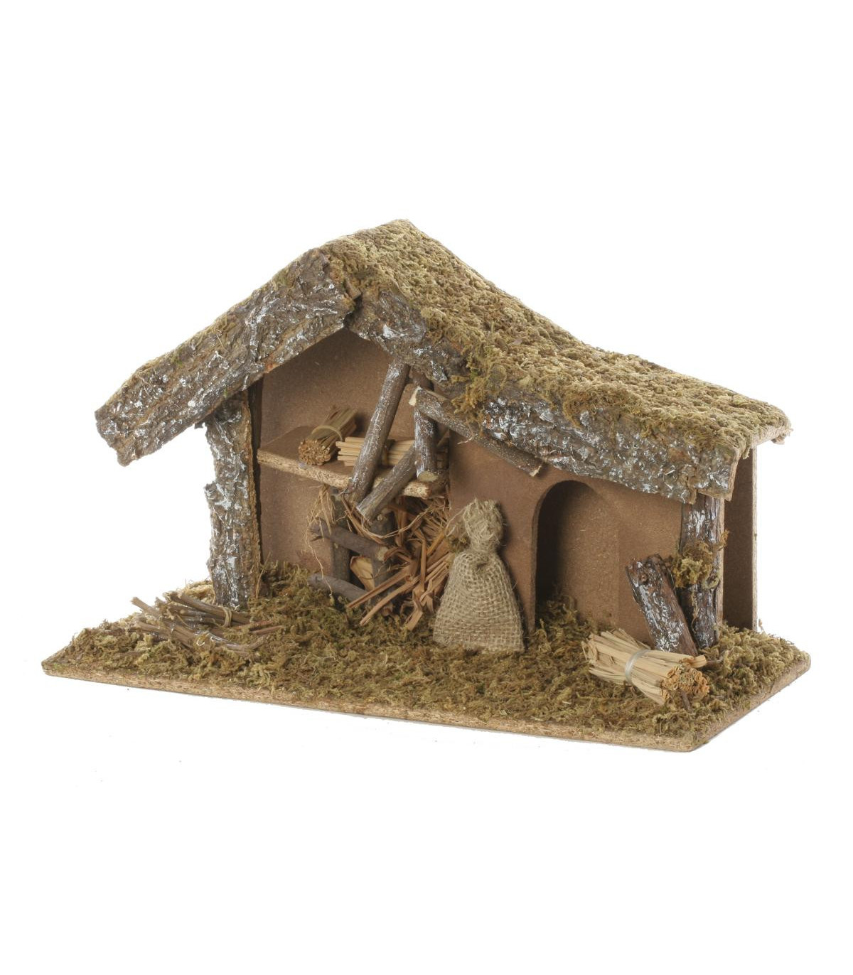 Crèche de Noël vide mousse et écorces - H 24 cm - Cdiscount Maison