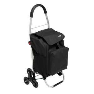Chariot De Course Noir à Roulettes – Transport Alimentaire Pratique Et Robuste (92x32x21 Cm)