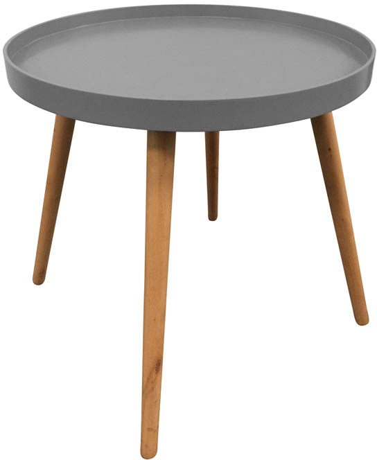 Table plateau ronde grise m1