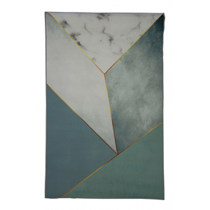 Foulard Long Femme Imprimé Marbre Bleu Turquoise Doré – 197 X 72 Cm – Doux, Léger, Avec Franges