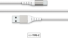 Chargeur secteur FORCE POWER 65W 5A USB-C+cable USB-C/USB-C 2M Blanc