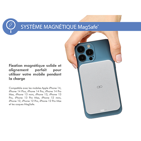 Batterie externe portable sans fil 2 en 1 magnet MagSafe et support pour  téléphone 15W Power Bank, 5000mAh - Noir - Acheter sur PhoneLook