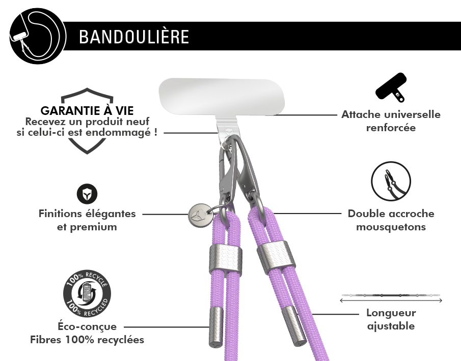 Bandoulière Universelle Bleu Force Case Pour Smartphone - Accessoires